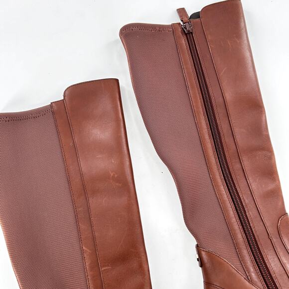 Cole Haan Noelle Riding Boots 5.5 Brown NWOT Leather Tall Knee High Academia - Picture 9 of 12